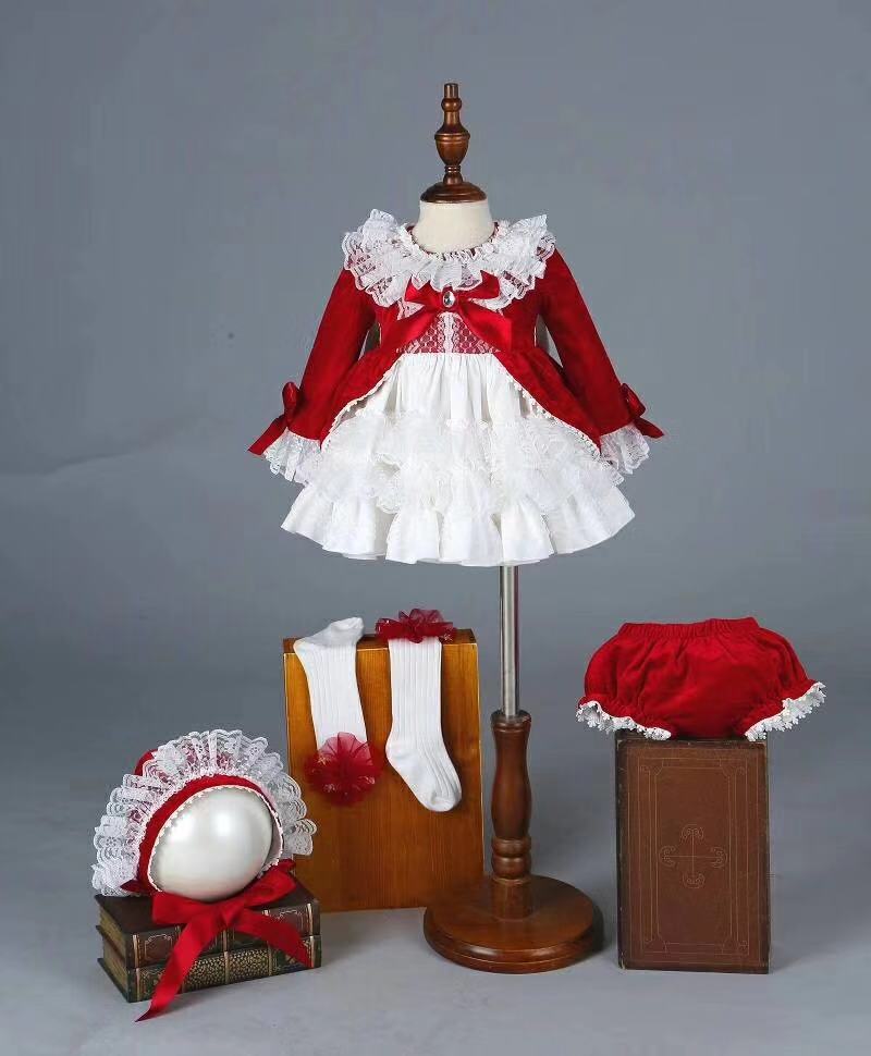 Baby Clothing Dresser - 4-teiliges Set Mädchenkleid für Herbst, Winter