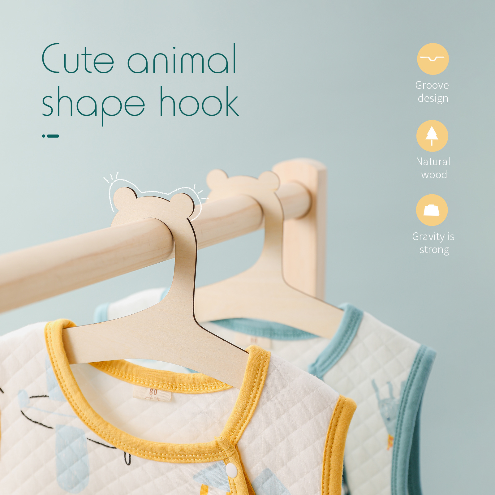 5/10 Stück Holz-Kinderbügel fü – Baby Clothing Hanging Rack Bewertung und Preis